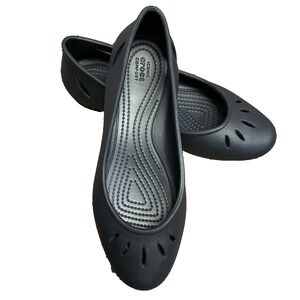 Crocs Kelli Ballet Black Work Flats Iconic Comfort Shoes Kadee Slip On Size 9